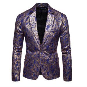 COPY - Men Printed Gold Slim Fit Men Dress